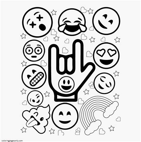 emoji coloring sheet|Free Printable Emoji Coloring Pages For Kids